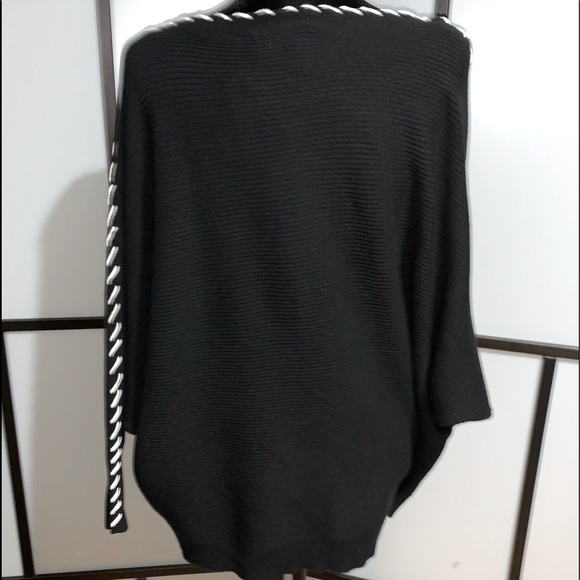 🆕M Magaschoni Lightknit Sweater w White Stitching - Picture 6 of 9